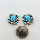 Handmade Southwestern Sterling Silver Blue Turquoise Post Earrings