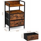 Nightstand 4 Tier End Table Side Table With 2 Drawers Bedside Table Bedroom