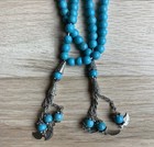 2x Tasbih Muslim Prayer Marble Beads Blue-33 Beads- Handmade- Free Shipping 