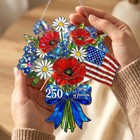 4th Of July Suncatcher Acrylic Patriotic Flower Window Decor Gift