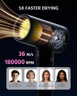 High-speed Hair Dryer 180 000 Rpm  Ionic Technology  Fast Drying  Low Noise  Lig