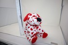 Ty Pluffies Sweetly Puppy Dog White Red Hearts Plush Bean Bag Sewn Eyes 9 
