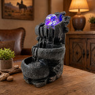 Indoor Tabletop Rock-look Water Fountain With Led Light   Rolling Crystal Bal