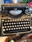 Nice Vintage Working Underwood Four Bank Tan Color   Woody   Typewriter In Case