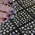 30 Sheets Aurora Nail Art Stickers 3d Self-adhesive Flower Nail Stickers For 