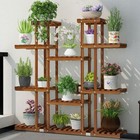 Metal wooden Multi Tiered Plant Pot Stand Flowers Greener Indoor Outdoor Display