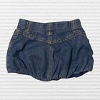 Vintage Y2k Bongo Toddler Girls Bubble Hem Skort Embroidered Blue Denim Sz 2t