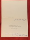 From Vincent Price Estate Handwritten Birthday Card By Vincent Price  69i