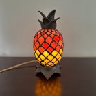 Vintage Pineapple Stained Glass Tiffany Style Accent Night Light Lamp Multicolor