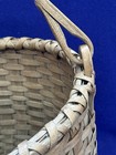 Antique 19th Century Splint Woven Ash Gathering Basket Swing Handle Attic Dry