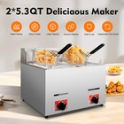 2 Compartment Commercial Countertop Deep Fryer Liquefied Gas Fryer 12l 10 6qt