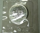1989 Canada Maple Leaf  9999 Fine Silver 5 Dollars Sealed By Rcm - White Spots
