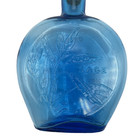 Vintage Clevenger Brothers Sage Herb Blue Glass Bottle Embossed 6 3 4 