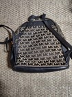 Michael Kors Women s Abbey Mk Signature Medium Backpack Beige Black Gold