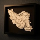 3d Iran Map Wall Art  Topography In Black Wood Frame