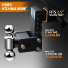 Tow   Stow Adjustable Trailer Hitch Ball Mount 2 5  Receiver 7  Drop 15 000 Gtw