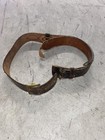 Vintage Leather Belt With Brass Buckles - Antique Military Style