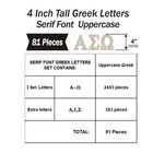 4 Inch 81 Pieces Wooden Greek Letters Crafts Unfinished Wood Greek Alphabets    