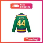 Mighty Ducks Jersey Movie Ice Hockey Jersey Green S-xxl Fulton Reed  44 With Adu