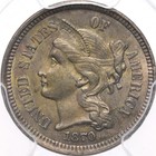 1870 3cn Pcgs Au58 Three Cent Nickel About Uncirculated Everyman Set