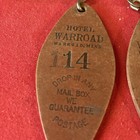 A14-vintage Antique  3  Hotel Motel Room Key Fobs With Skeleton Key 1920s-40   s