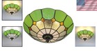 12  Vintage Tiffany Style Stained Glass Flower Ceiling Light Fixture