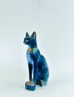 Blue Mixed Colors Heavy Large Ancient Egyptian Goddess Bastet Cat Statue