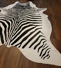 Zebra Xlarge  Premium Natural Brazilian Cowhide Rug  hair-on   73 x83  