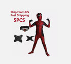 Deadpool Outfit Superhero Kids Cosplay Costume Jumpsuits Halloween Bodysuit Gift