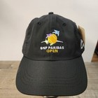 Nwt Bnp Paribas Open Tennis Tournament Strapback Adjustable Black Cap Hat Sodexo