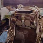 Coach Brown Logo Pet Carrier 