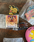 Vintage Lot Of 19 Pins  Buttons And Misc Plus 2 Dupes  Disney simpsons  And More