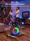 Karaoke Machine With 2 Wireless Microphones Hwwr Portable Karaoke Bluetooth 5   