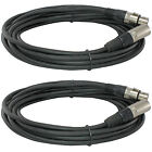 2 50 Ft Xlr Male To Female Shielded Powered Speaker Audio Cable Microphone Cord