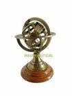 Antique Armillary Brass Desktop Globe Sphere Wooden Base Vintage Gifts Astrolabe