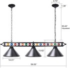 3-light Billiard Pool Table Lights  59  Pool Table Lighting For 7 -8  Tables  Mo