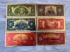 Gold Foil Note Set- Canada 1935 Series - 6 Notes  1   2   5   10   20    25