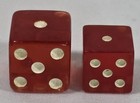  2  Vintage Bakelite Translucent Red Dice