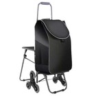 Stair Climbing Cart Trolley Foldable Shopping Cart With Storage Bag 6 Wheels