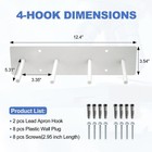 2x Lead Apron Hanger 4-hook Heavy Duty Wall Mount With Extra Long Anti-slip Hook