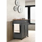 Gray Oak Kitchen Trolley Cart Island Wheel Storage Prep Table Utility Cabinet
