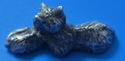 Vintage Pewter Figurine Of An Alpha Female Wolf And Pup 