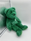 Ty Beanie Buddies Erin Bear 13 Inch 1998 White Shamrock Green Fur