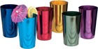 Chic Retro Aluminum Tumblers - Set Of 6 Assorted Colors For Stylish Entertaining