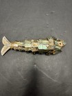 Vintage 1960s Articulated Fish Mexican Abalone Shell   Silver Fish Bottle Opener
