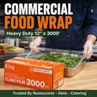 Choice 12  X 3000  Heavy Duty Plastic Food Wrap Film 1-10 Rolls Cutter