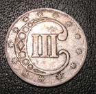 Old Us Coins 1852 Highgrade Silver Three Cent Piece