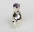 Vtg Taxco Mexico 925 Sterling Silver Natural Stone Cabochon Snuff Perfume Bottle