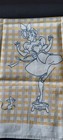 Vintage Startex Style Dish Towel 1950 s Girl And Mouse