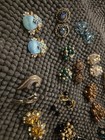 17 Pairs Vintage Costume Earrings Mixed Lot Clip-on   Screw-back Multicolor